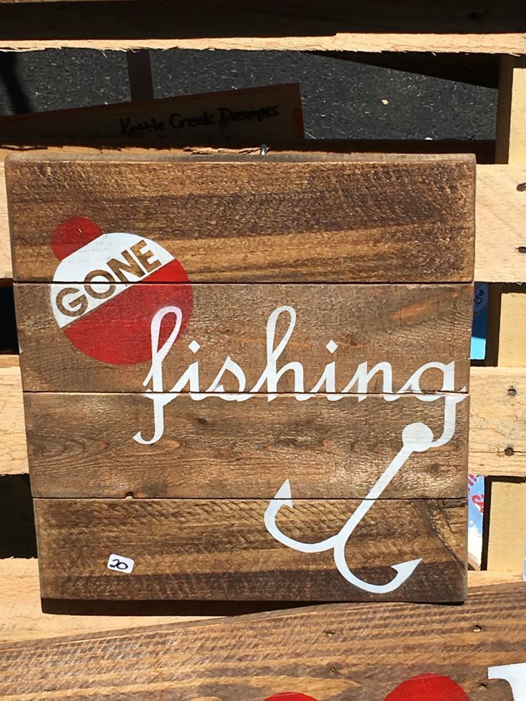 Handcrafted Wooden Gone Fishing Sign by KettleCreekDesignsTN
