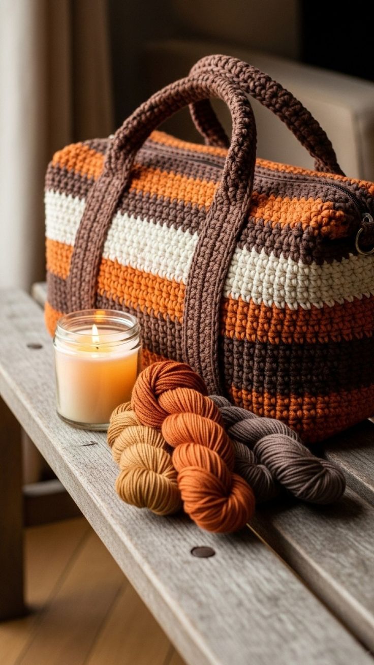Save this crochet duffle bag idea if you need a stylish hand