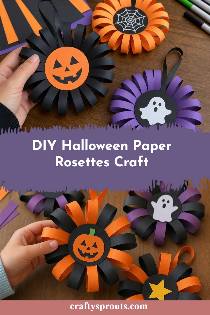 Get crafty this Halloween with fun and colorful paper rosett