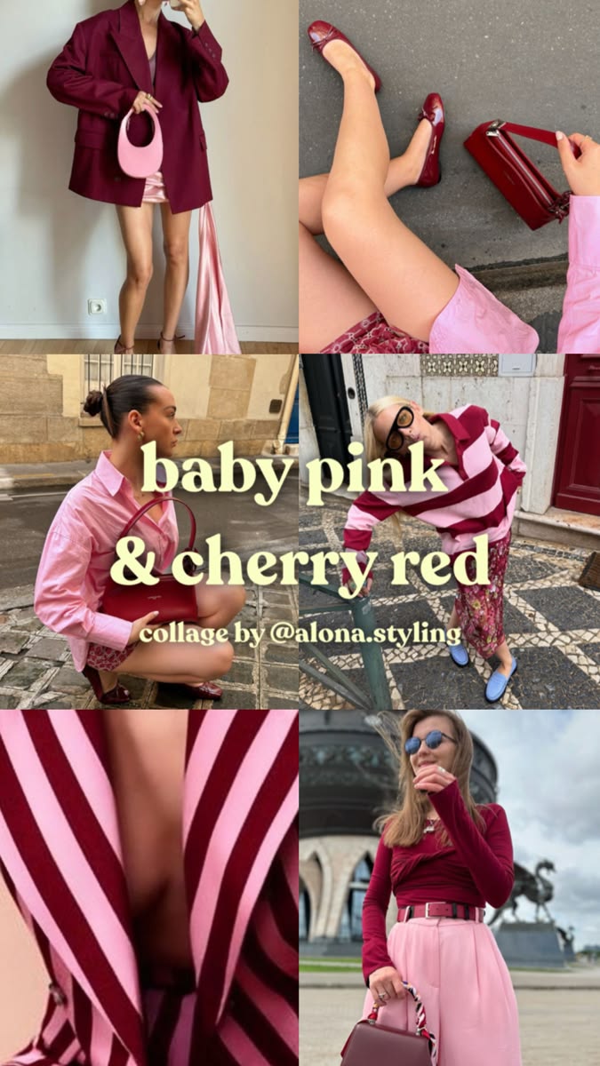 This baby pink and cherry red combo is the ultimate “sweet +
