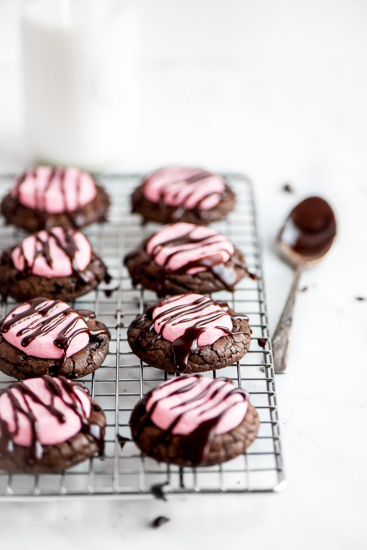 Strawberry Chocolate Marshmallow Cookies are rich chocolate 