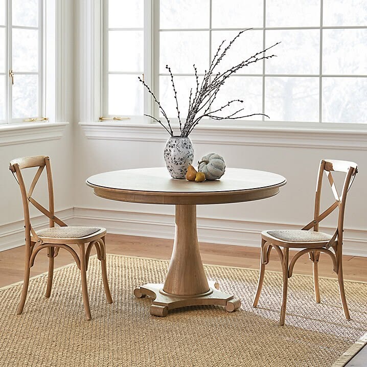 Sienna Pedestal Dining Table with Smooth Round Top & Turned 
