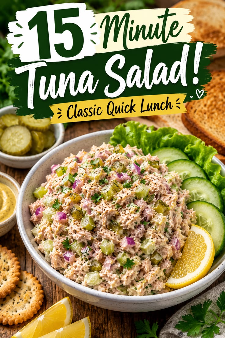 15 Minute Classic Tuna Salad Recipe! Make a quick creamy tun