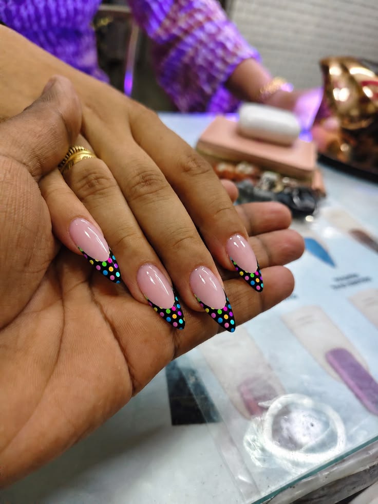 French nail black nail design