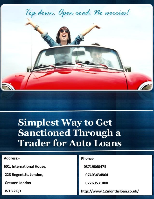Simplest way to get sanctioned through a trader for auto loa