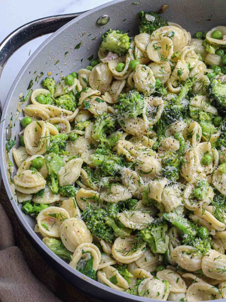 Orecchiette with Broccoli & Peas - Munchmeals by Janet