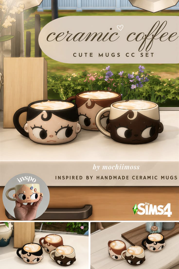 These Sims 4 clutter CC mugs are such a cute addition to cof