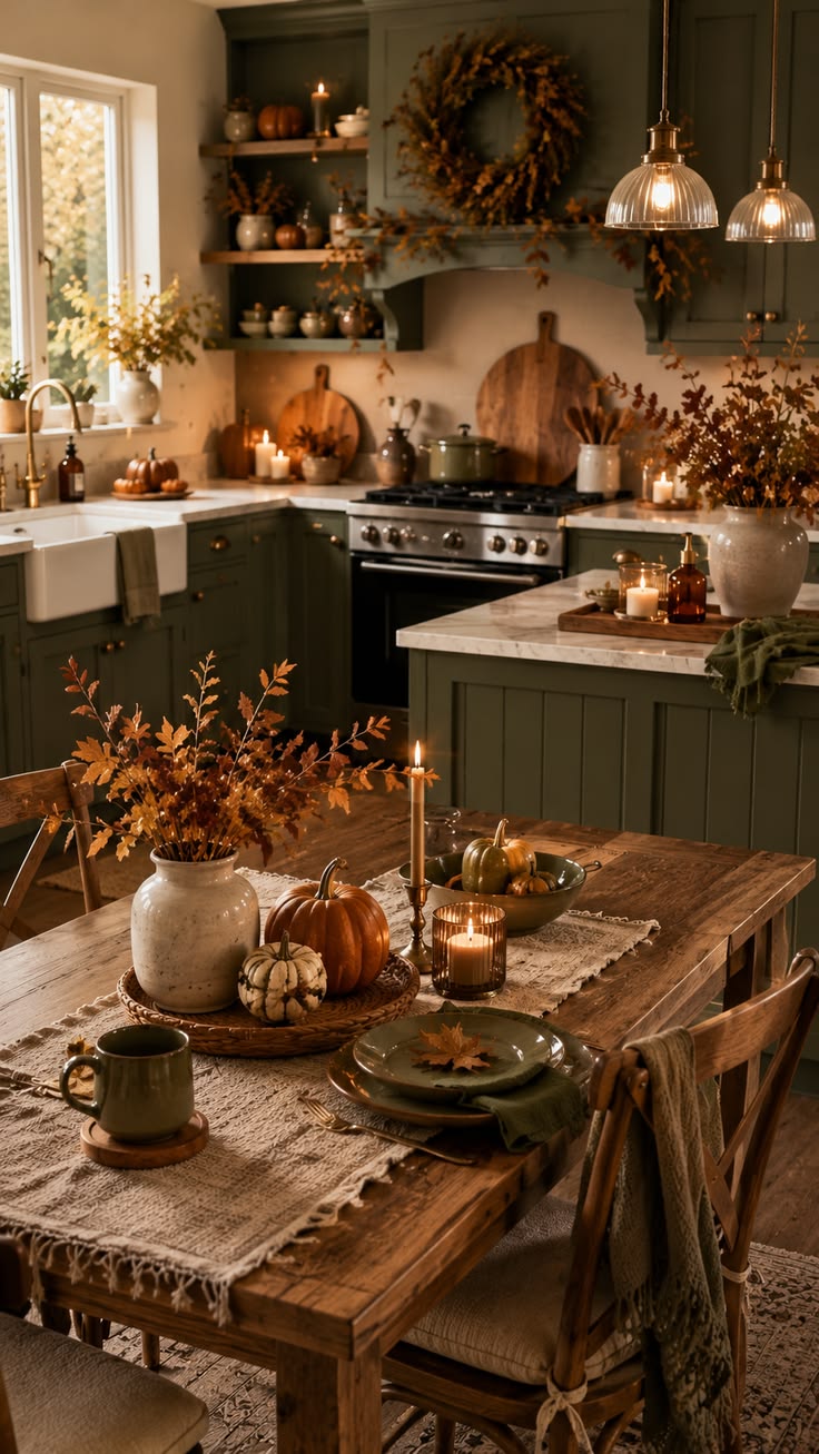 Bring a cozy and serene fall aesthetic into your kitchen wit