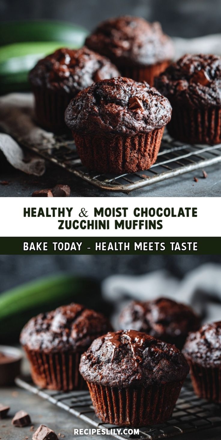 Whip up these deliciously healthy Chocolate Zucchini Muffins