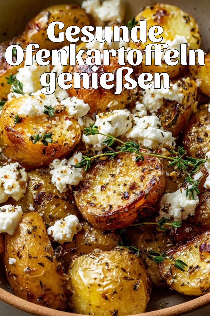 Dieses Rezept zeigt, wie man gesunde Ofenkartoffeln mit Feta