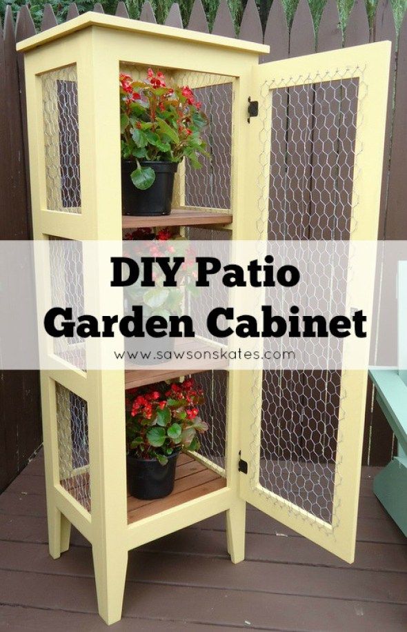 This DIY patio garden cabinet would be perfect for my deck! 