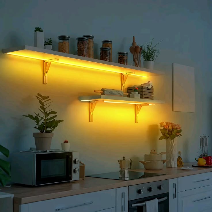Upgrade your home decor with 3-Pack LED Shelf Lights for flo