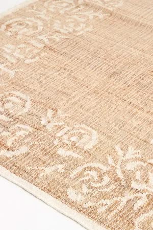 Jute Flatwoven Floral-Border Rug - Anthropologie Home