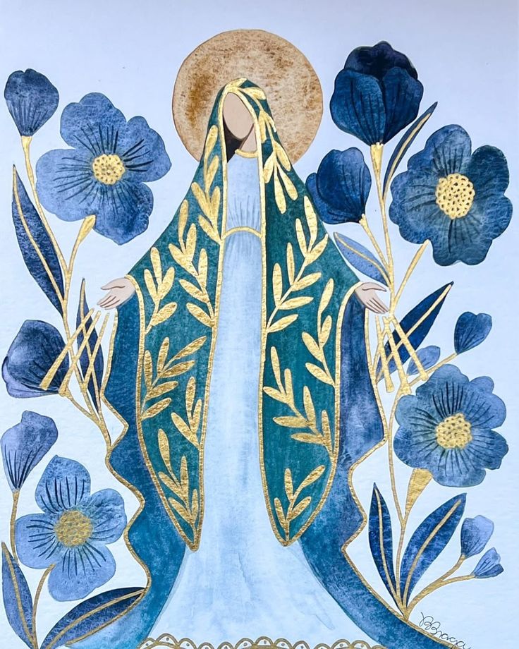 Barbara Braga Arts | Série Nossa senhora. Aquarela sobre pap