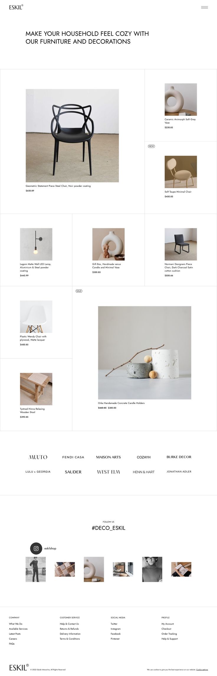 Craft an online store where furniture enthusiasts can explor