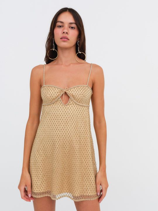 Glitter Slip Dress — Pink | For Love & Lemons