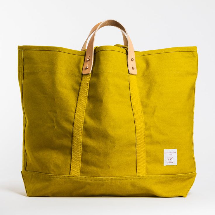 Large East West Tote | Chartreuse – IMMODEST COTTON