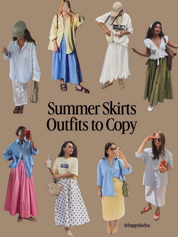 Summer Skirts Outfits from Pinterest 🌸🌀✨

A pretty midi skir