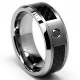 #Tungsten #Carbide W/ Black #Diamond #Wedding #Ring