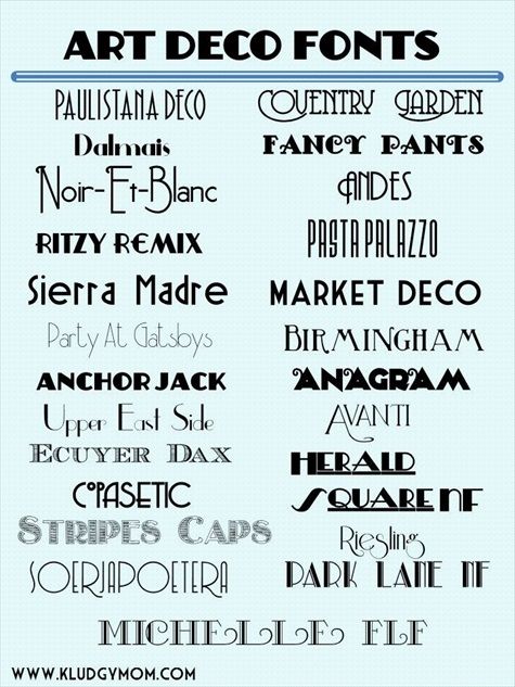 Art Deco Fonts | New Year’s Fonts | Gatsby Fonts