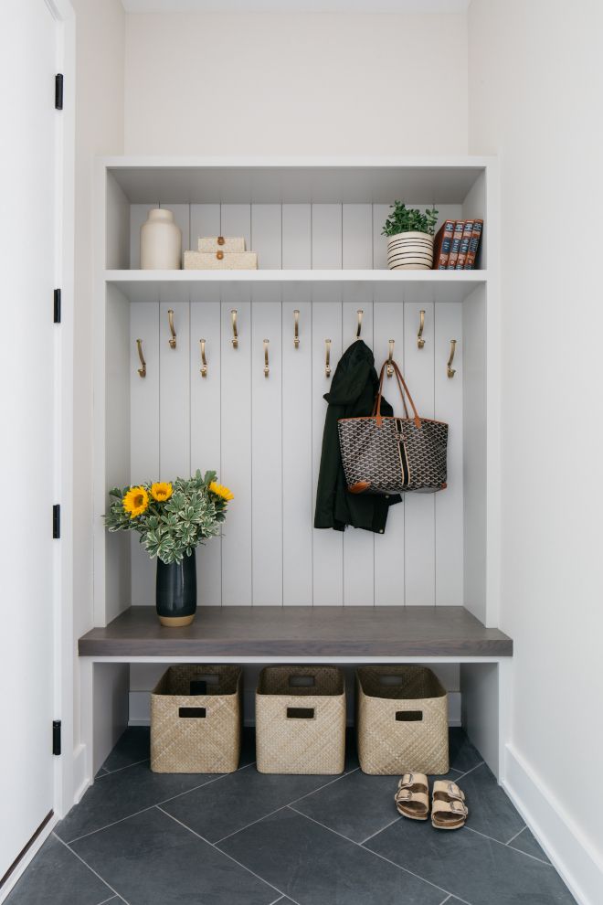 Sherwin Williams SW 7015 Repose Gray Mudroom Locker Paint Co