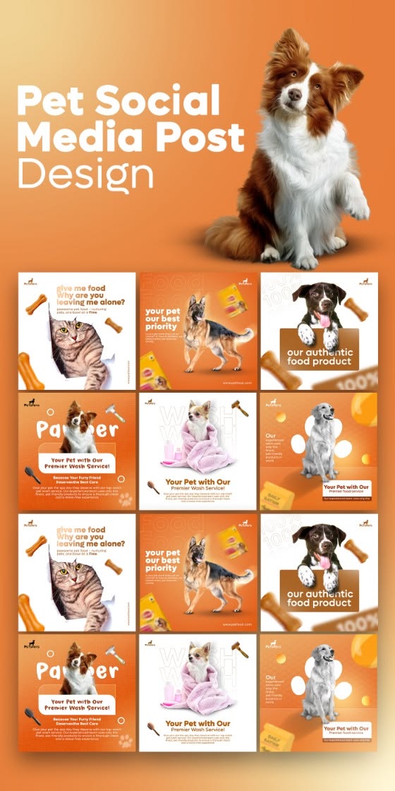 Design a captivating pet-themed social media post with profe
