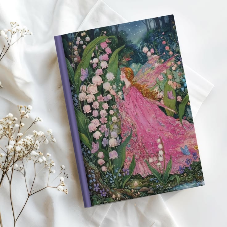 Vintage Floral Fairy Journal, Whimsical Princess Hardcover D