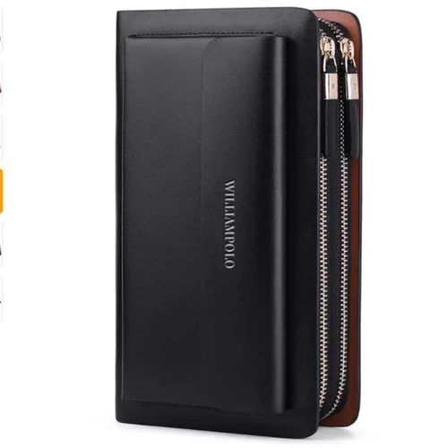 Wallet men business brand clutch real leather phone credit c
