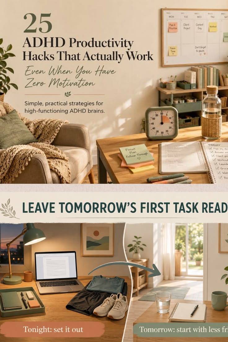 Reduce morning executive dysfunction by preparing tomorrow’s