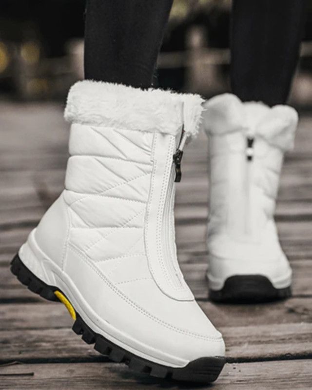 Fur Zipper Front Snow Boots Z1124938