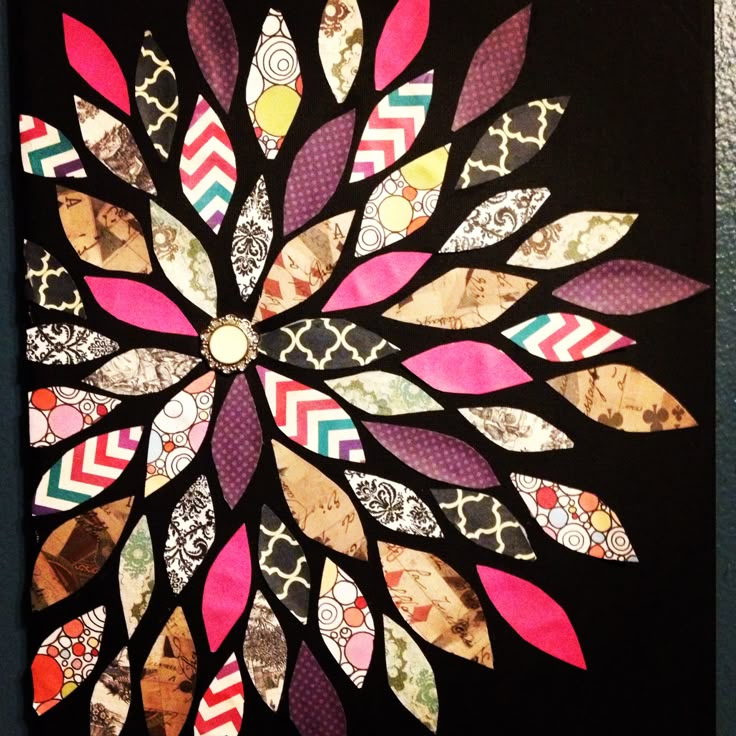 Handmade wall decor. DIY scrapbook paper and a canvas!