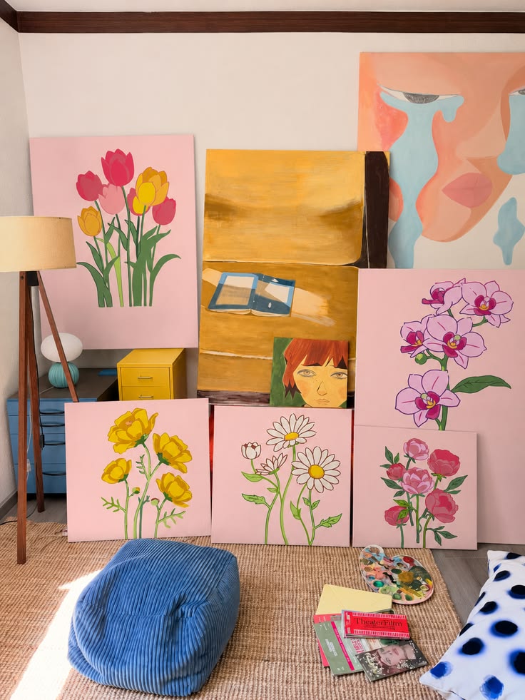 Brighten your home with colorful floral canvas wall art in c