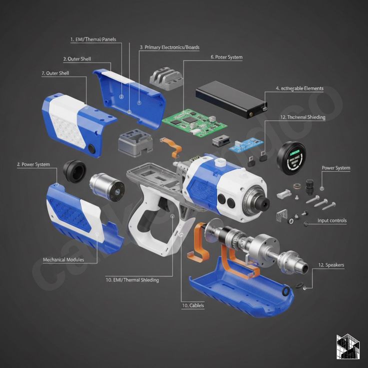 Custom Object Parts, Customizable Exploded View Infographic,
