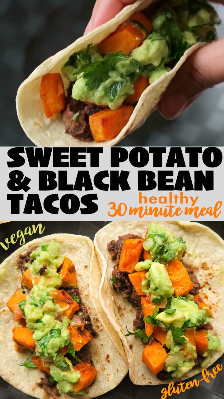 These Sweet Potato & Black Bean Tacos make a healthy vegan a