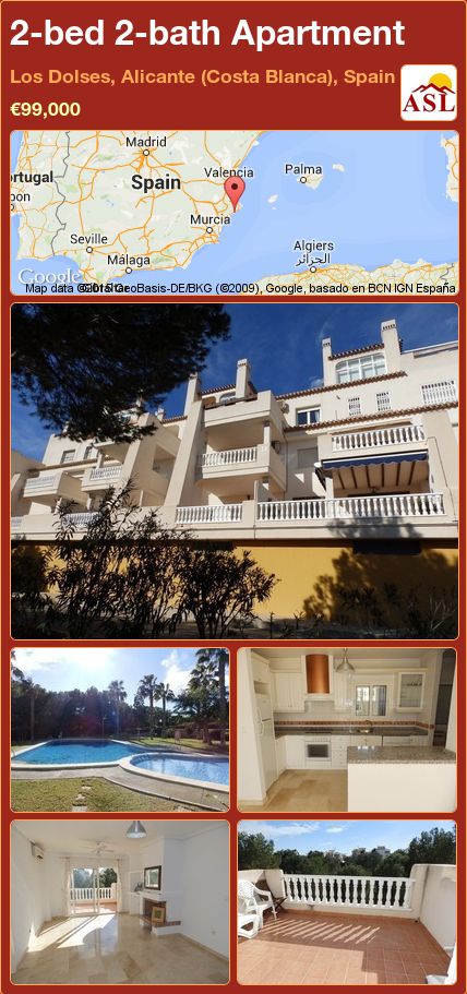 2-bed 2-bath Apartment in Los Dolses, Alicante (Costa Blanca