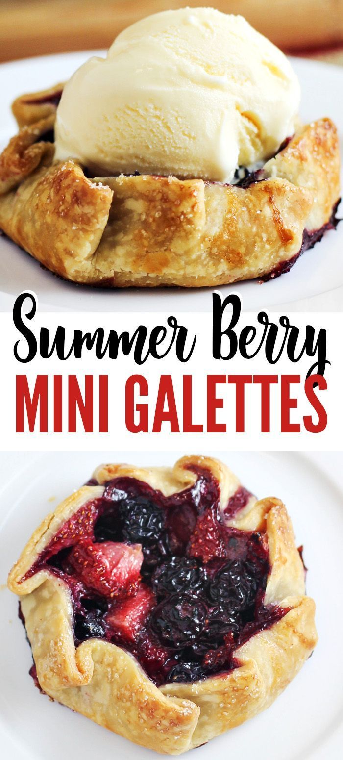 This Mini Summer Berry Galettes recipe is an easy dessert fo