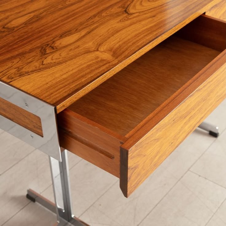 Midcentury Rosewood & Chrome Desk by Merrow Associates c.196