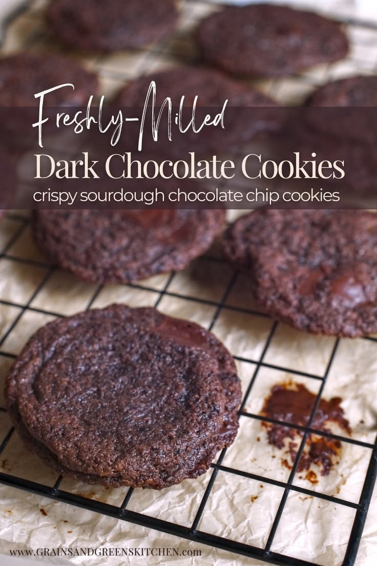 Indulgent double chocolate chip cookies made with fresh-mill