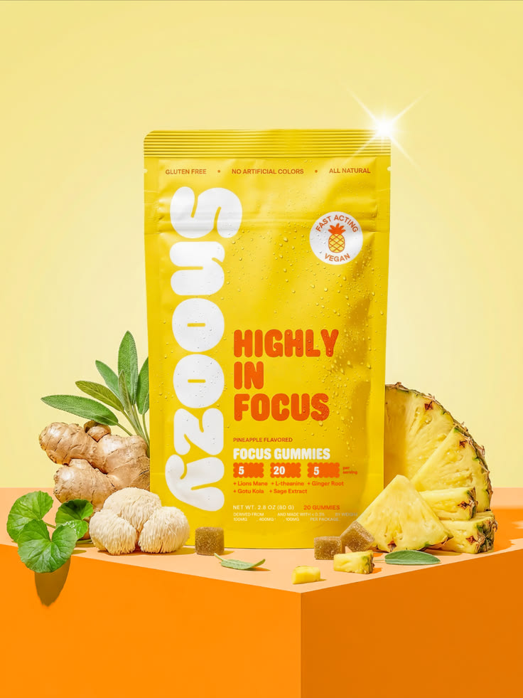Pineapple gummies that blend TH* & other focus-enhancing can