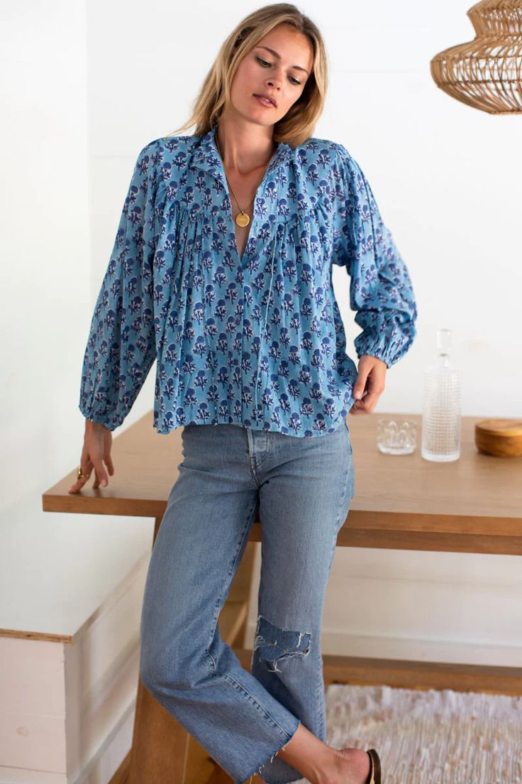 Emmaline Blouse - Little Marigolds Danube Organic - Emerson 