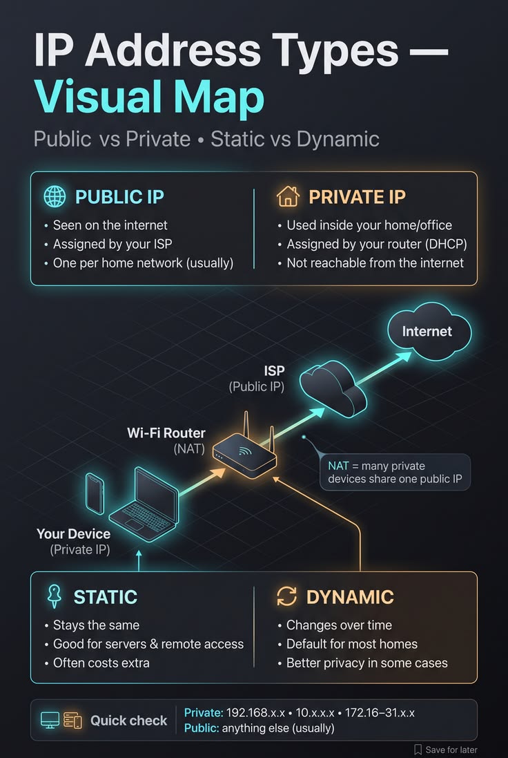 IP address types can be confusing—this visual map shows how 