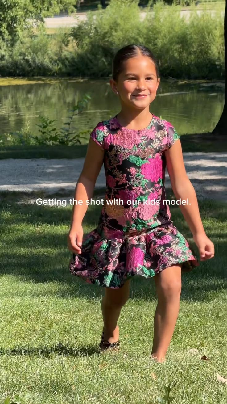A girls’ floral wedding guest dress made for weddings and sp