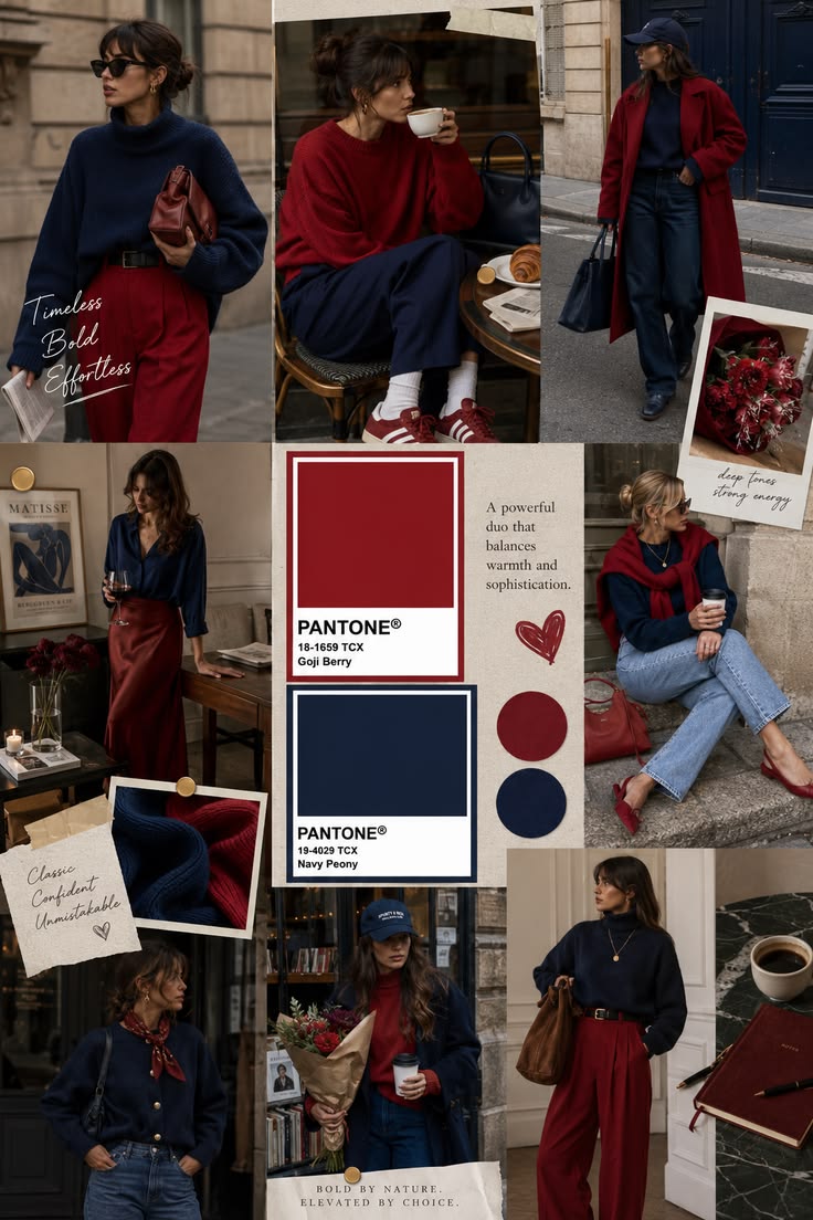 Discover stylish red and navy outfit ideas with this aesthet