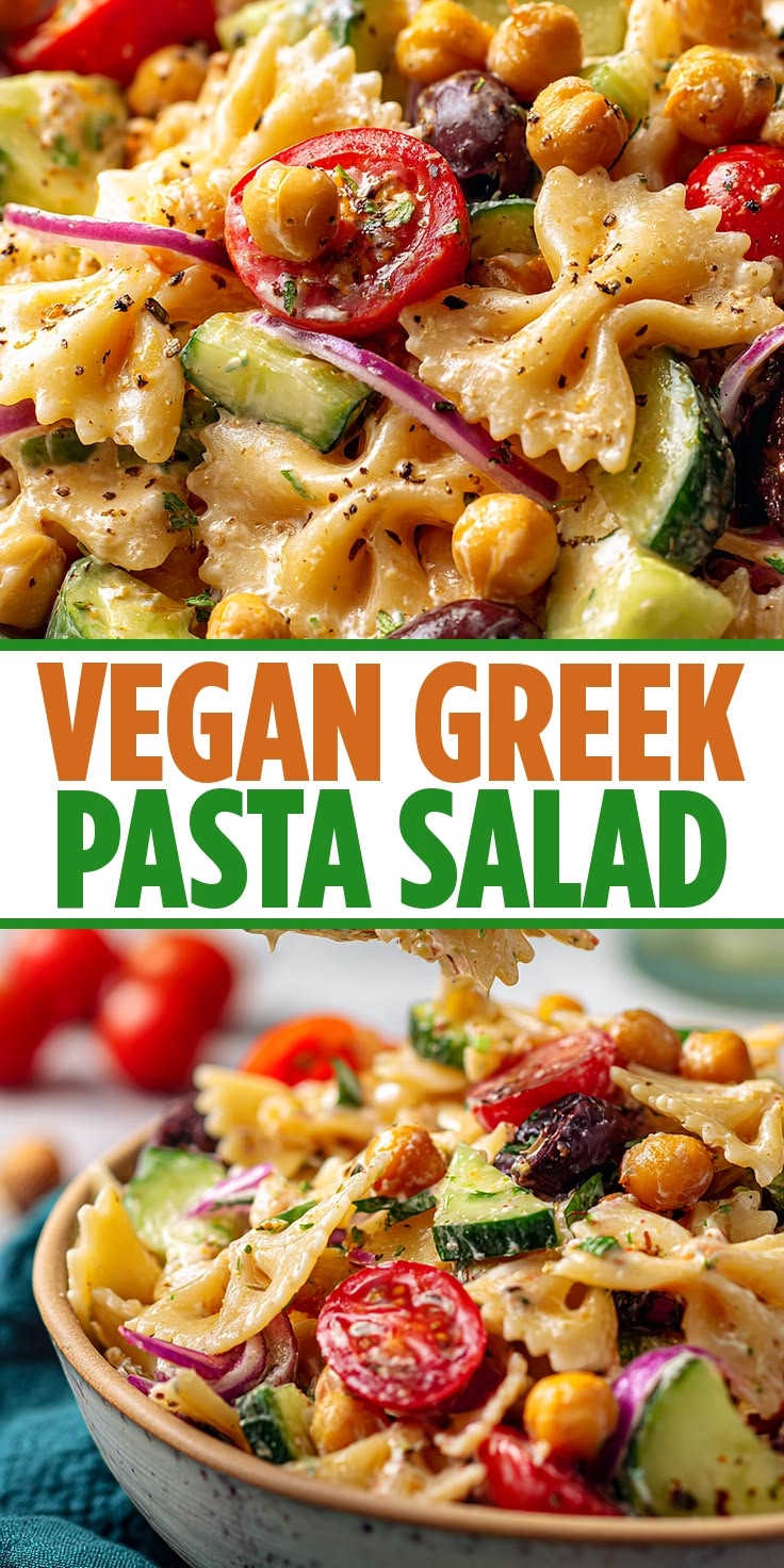 You’ll love this Vegan Greek Pasta Salad with Chickpeas—it’s