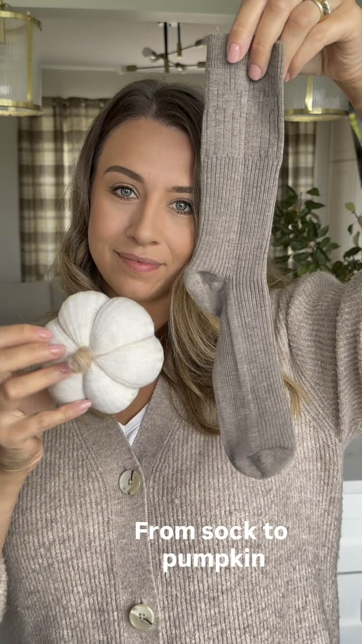Create these easy no-sew sock pumpkins using just a few inex