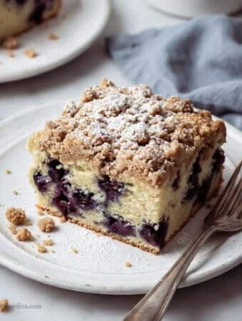 Sugar Free Blueberry Coffee Cake, an easy no added sugar bre