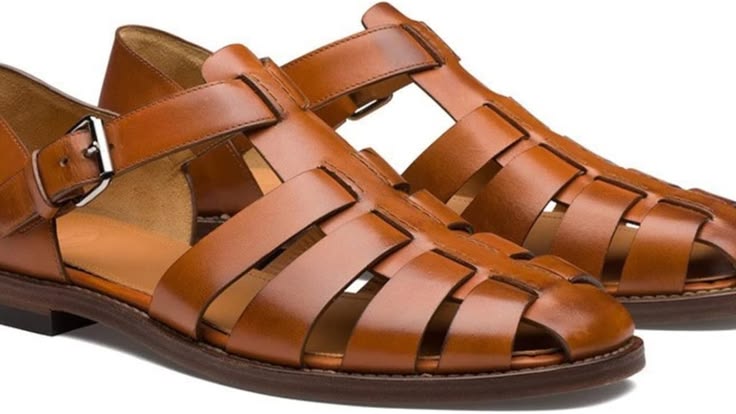 European and Amenrican Mens Fisherman Sandals,Summer Leather