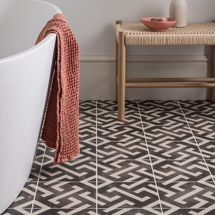 Denzo Geometric Patterned Wall and Floor Tiles - 223 x 223mm