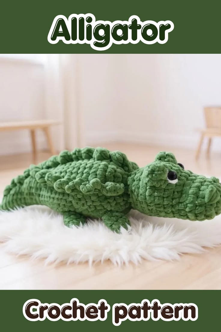 Discover the charm of a crochet alligator plush with a soft 