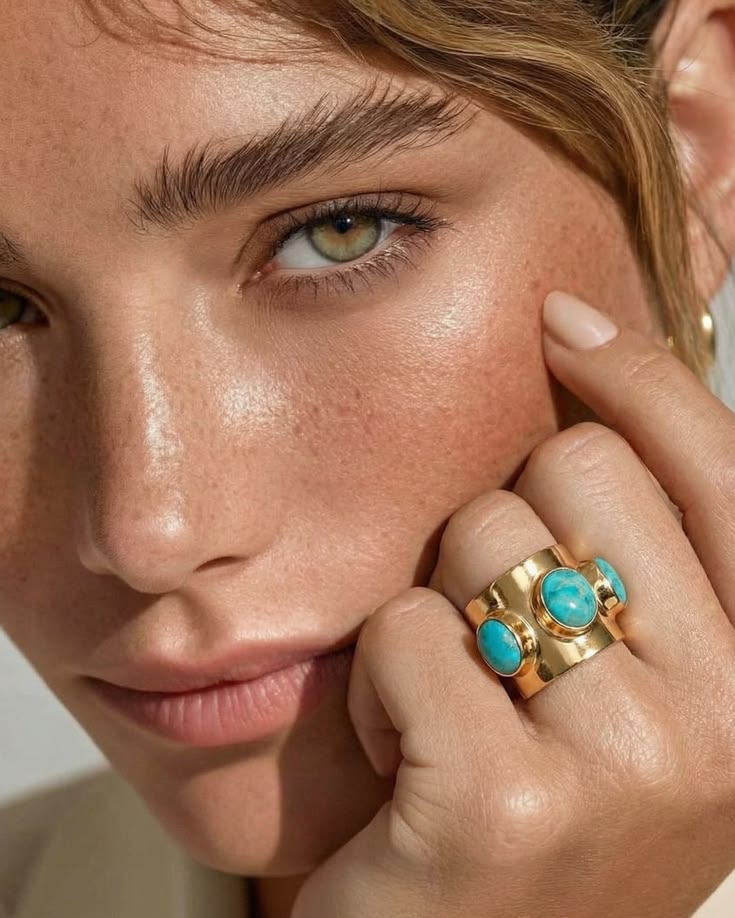 The New Amadeus Riviera Turquoise Ring features three vintag